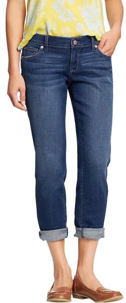 Old Navy Cropped Skinny Boyfriend Jeans in Blue (happy blue) | Lyst