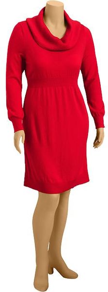 Old Navy Cowlneck Sweater Dress in Red (robbie red)