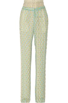 Roberto Cavalli Printed Georgette Wide Leg Pants - Lyst