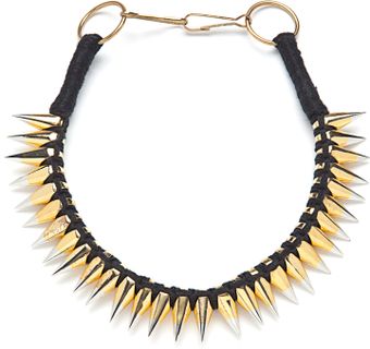 A.L.C. Braided Thread Necklace with Twotone Spikes - Lyst