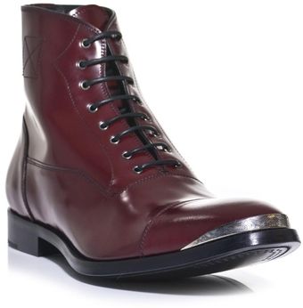 Alexander McQueen Leather Oxford Boots - Lyst