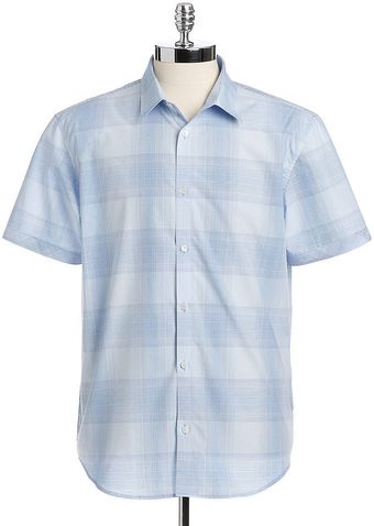 Calvin Klein Plaid Cotton Shirt - Lyst