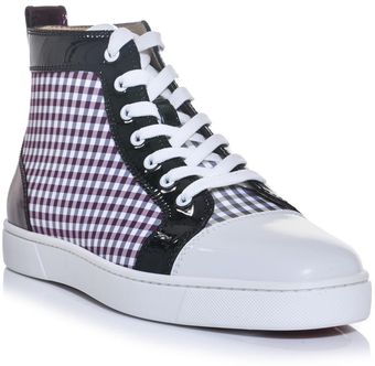 Christian Louboutin Louis Patent Leather and Check Hightop Trainers - Lyst