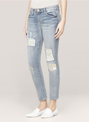 Current/Elliott Printed patchwork Skinny Jeans - Lyst