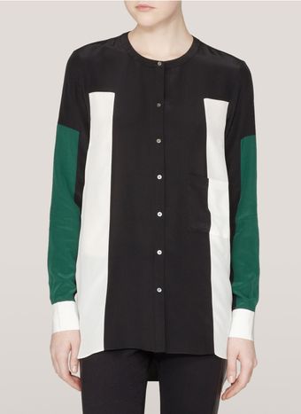 Elizabeth And James Ivy Colourblock Silk Shirt - Lyst