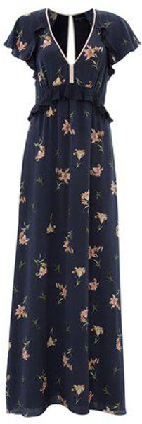 French Connection Lilly Anna Fan Sleeve Maxi Dress - Lyst