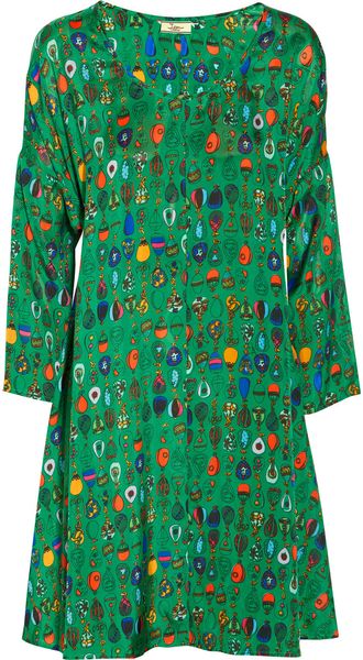 Issa Printed Silk Crepe De Chine Tunic Dress - Lyst