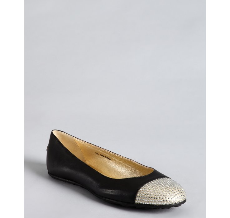 black flats with silver