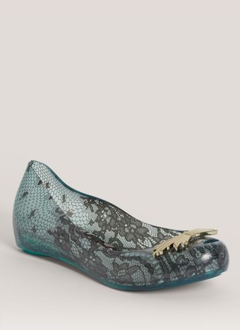 Melissa Lace Ballerina Flats - Lyst