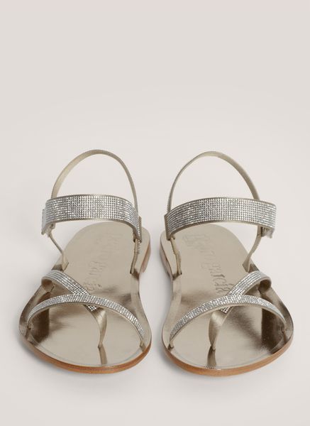 crystal embellished flat sandals