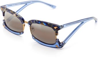 Prabal Gurung Rectangular Sunglasses with Claw Detail - Lyst