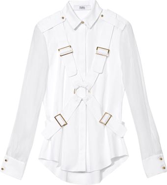 Prabal Gurung Shirt with Long Sheer Sleeves and Harness - Lyst