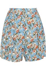 Roberto Cavalli Floral Print Crepe Bermuda Shorts