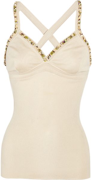 Roberto Cavalli Knitted Stretch Silk Top - Lyst