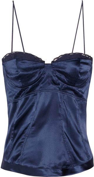 Roberto Cavalli Stretchsatin Top - Lyst
