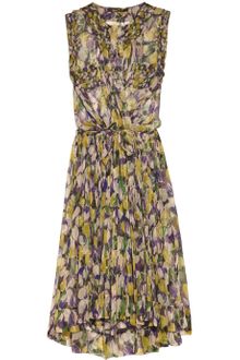Roberto Cavalli Floral Print Silk Chiffon Wrap Dress - Lyst