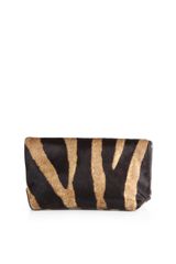 Rochas Zebraprint Haircalf Foldover Clutch