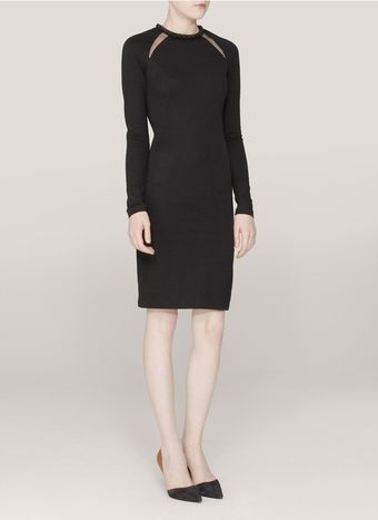 Stella McCartney Jewelneck Meshinsert Dress - Lyst