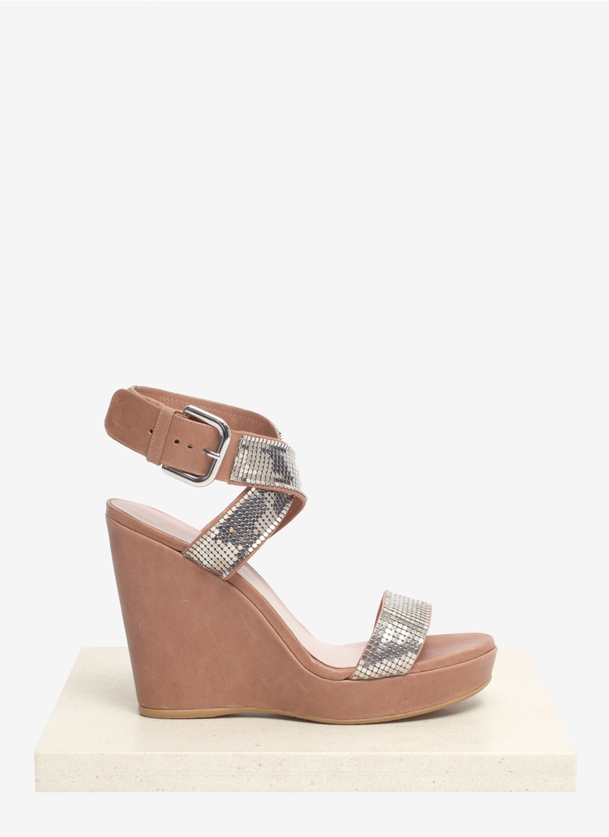 mesh wedge sandals