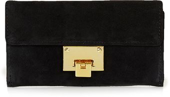 Topshop Suede Flip Lock Purse - Lyst