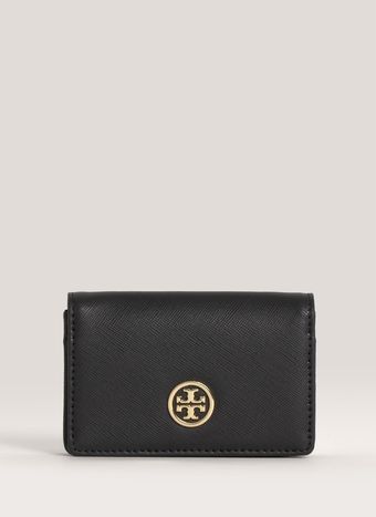 Tory Burch Robinson Foldover Leather Card Case - Lyst