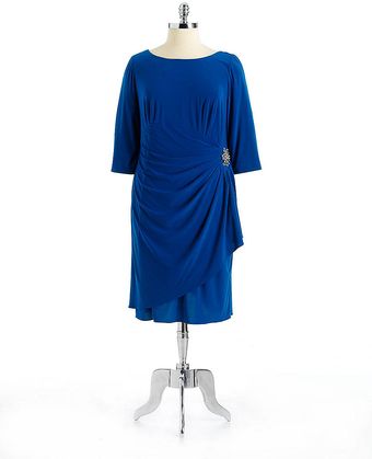 Alex Evenings Embellished Faux Wrap Sheath Dress - Lyst
