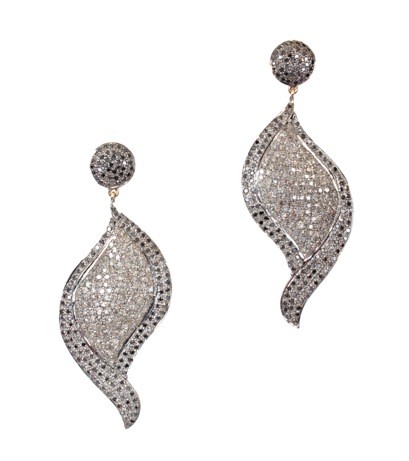 Caviar Dreams Jewelry Collection Pave and Black Diamond Wing Earrings in Silver (black) Lyst