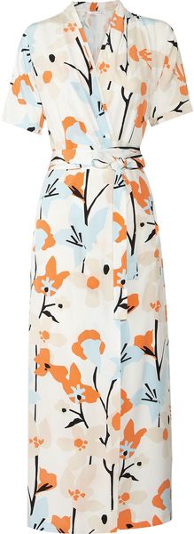 Diane Von Furstenberg Glennis Printed Silk Wrap Dress - Lyst