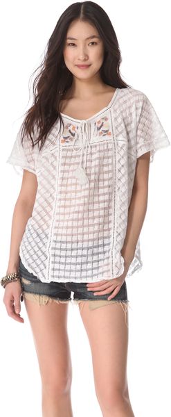 Free People Willows Boxy Blouse - Lyst