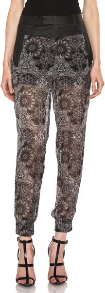 Helmut Lang Printed Cropped Pant in Grey Multi - Lyst