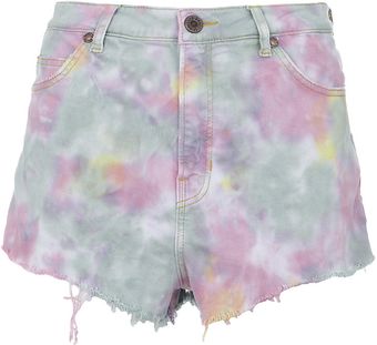 House Of Holland Tiedye Denim Shorts - Lyst