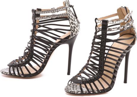 Payton Strappy High Heel Sandals in Black | Lyst