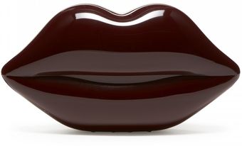 Lulu Guinness Black Cherry Perspex Lips Clutch - Lyst