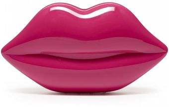 Lulu Guinness Shocking Pink Perspex Lips Clutch - Lyst