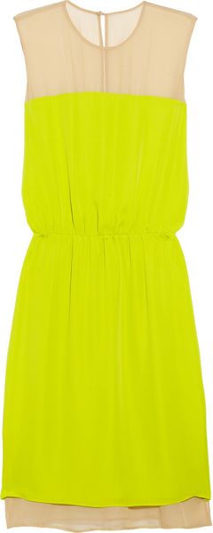 Mason by Michelle Mason Washed Silk Georgette and Chiffon Dress - Lyst