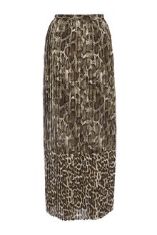 Michael by Michael Kors Animal Print Pleated Maxi Skirt - Lyst