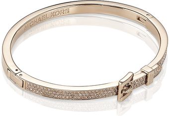 Michael Kors Gold Pavé Buckle Bangle - Lyst