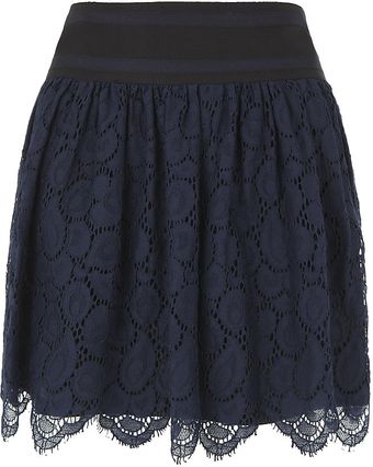 Milly Margaret Scalloped Lace Skirt - Lyst