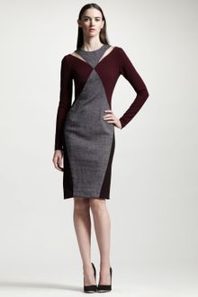 Stella McCartney Tweed Panel Twotone Knit Dress - Lyst