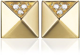 Sydney Evan Pyramid Stud Earrings - Lyst