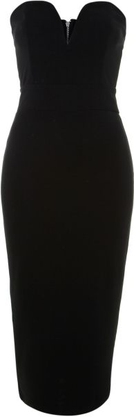 Tfnc Halo Strapless Midi Dress - Lyst
