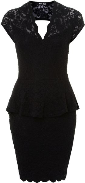 Tfnc Peplum Top Lace Dress - Lyst