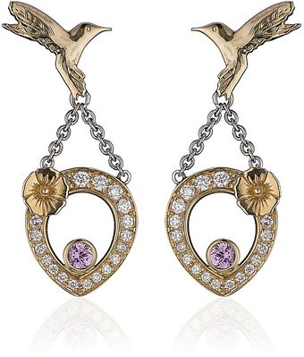 Theo Fennell Hummingbird Tryst Earrings - Lyst