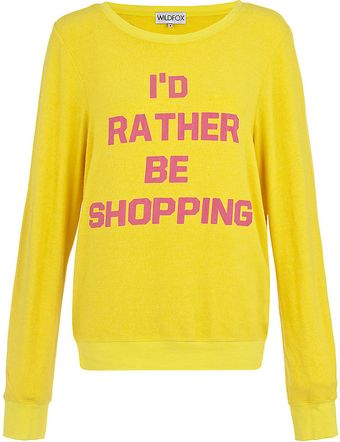 Wildfox ’I’d Rather Be Shopping’ Sweater - Lyst