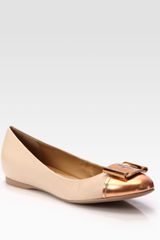  Sun Metallic Leather Ballet Flats