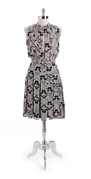 French Connection Pleated Python Print Dress - Lyst