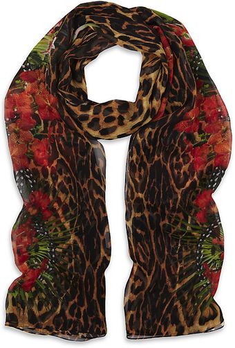 Givenchy Iris and Leopard Print Scarf - Lyst
