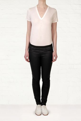 Helmut Lang Helmut By Helmut Lang Navy Coated Leggings - Lyst