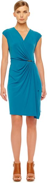 Michael Kors Fauxwrap Jersey Dress - Lyst