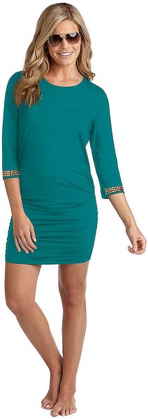 Michael Kors Shirred Studded Swim Coverup - Lyst